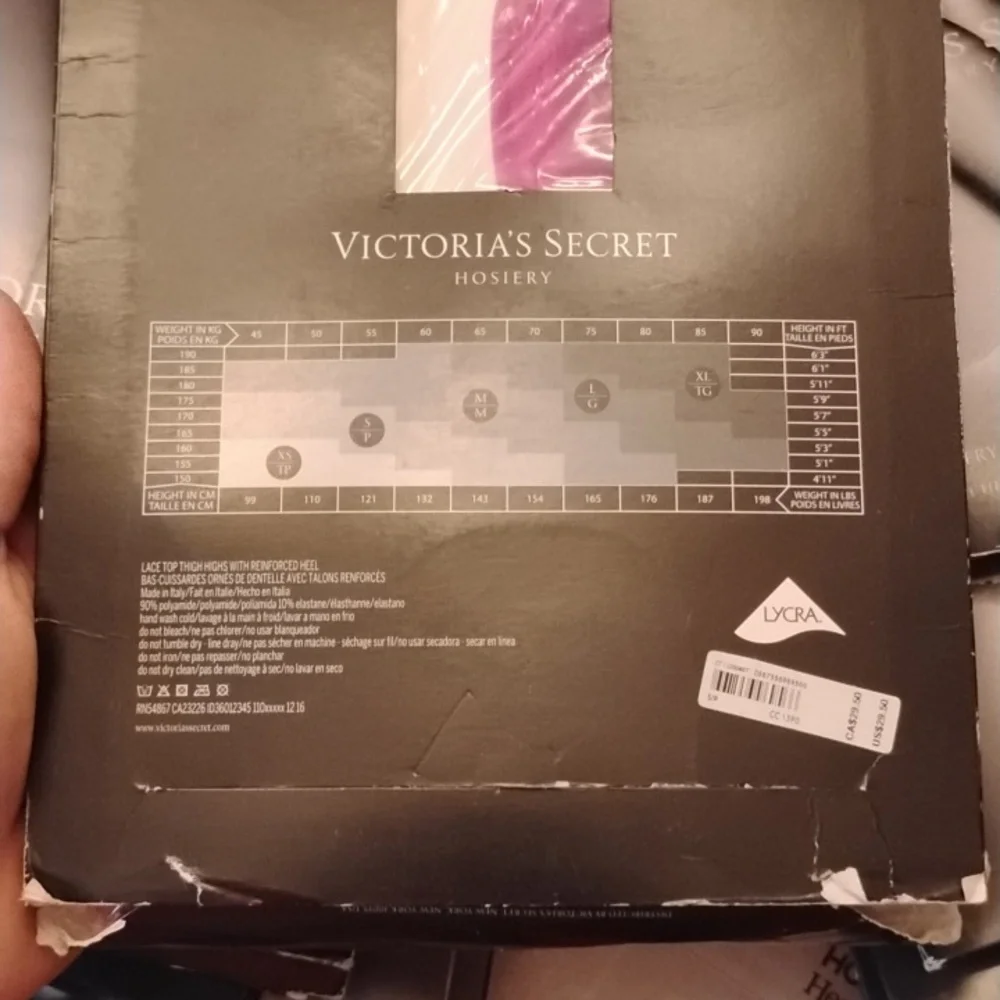 Victoria's Secret Pink Lace Top Thigh Highs With Reinforced Heel